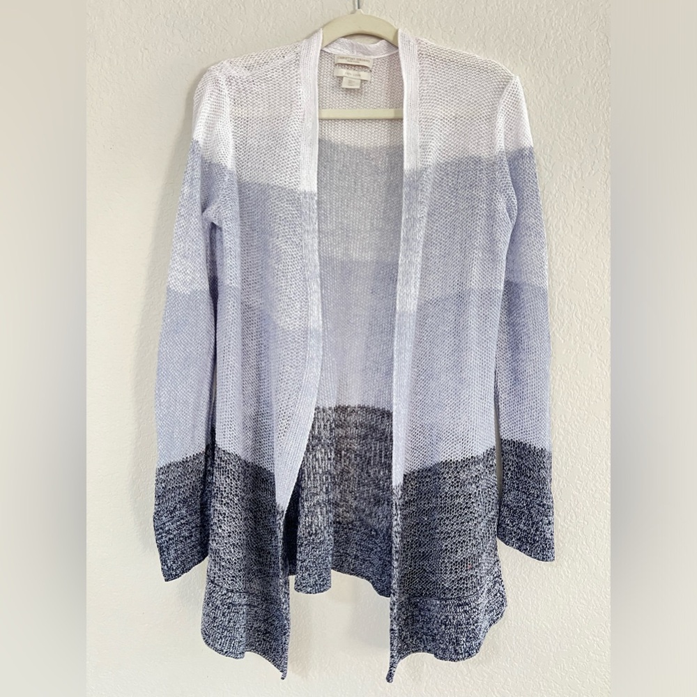 Christian Siriano New York 100% Linen Cardigan Ombré